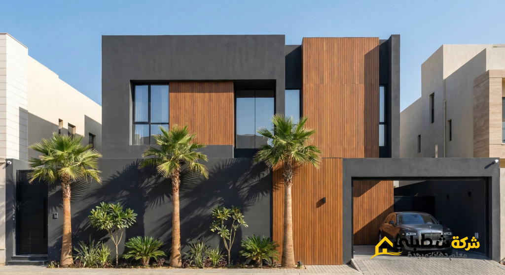 تنفيذ دهانات جرافيت خارجية لفلل مودرن في شمال جدة