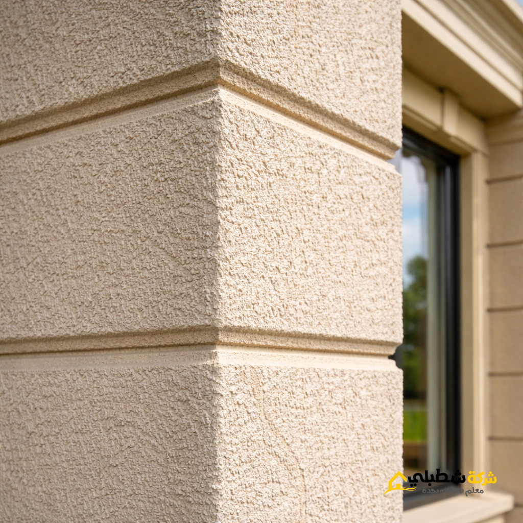 لقطة مقربة لدهان البروفايل توضح التخديدات والخطوط اليدوية.