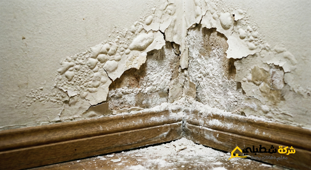 مشكلة تقشير الدهان وتملح الحوائط بسبب الرطوبة المستعصية