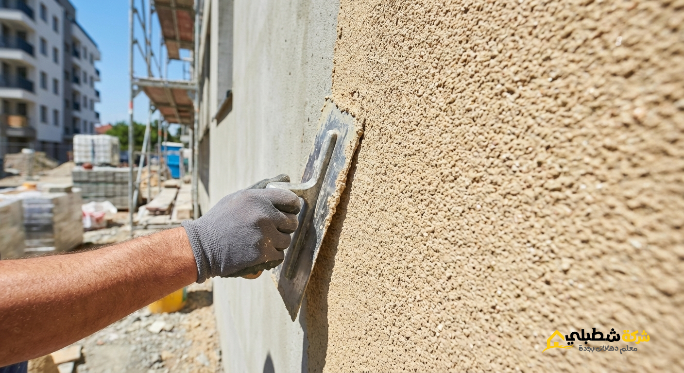 توضيح مهارة المعلم في استخدام "المالج"اثناء تنفيذ الدهانات