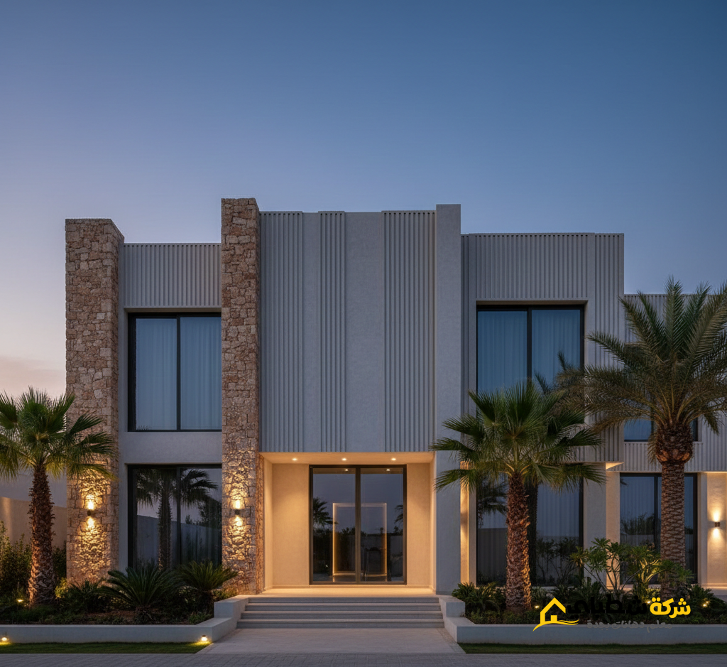 دمج البروفايل مع الحجر"، وتظهر كيف تتحول الواجهة إلى لوحة فنية ليلاً.