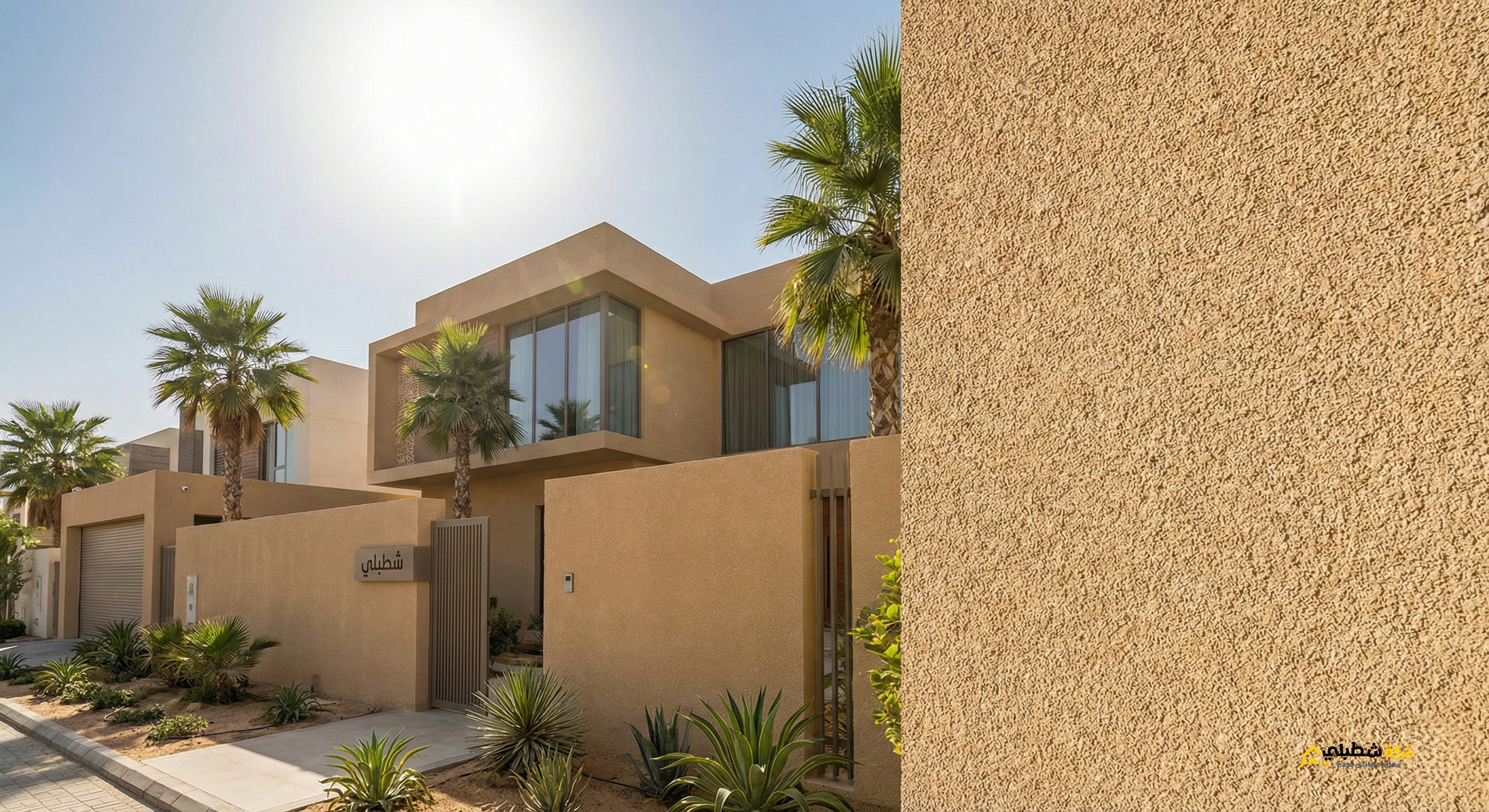 صورة توضح الشكل النهائي لدهان سيجما جرافيت العصري وتناسقه مع الشبابيك والزجاج في الواجهات.