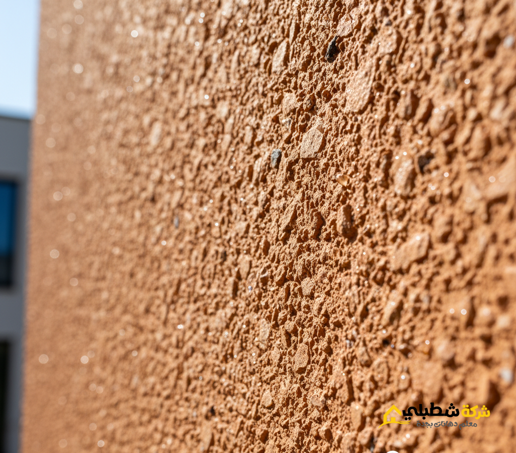 لقطة مقربة لدهان الجرافيت تظهر الملمس للواجهة.