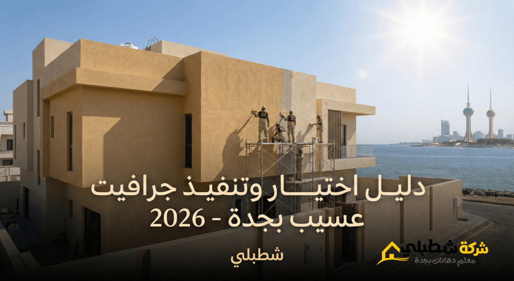 صورة احترافية لواجهة فيلا في جدة توضح جودة دهان الجرافيت وتوافقه مع كود البناء.