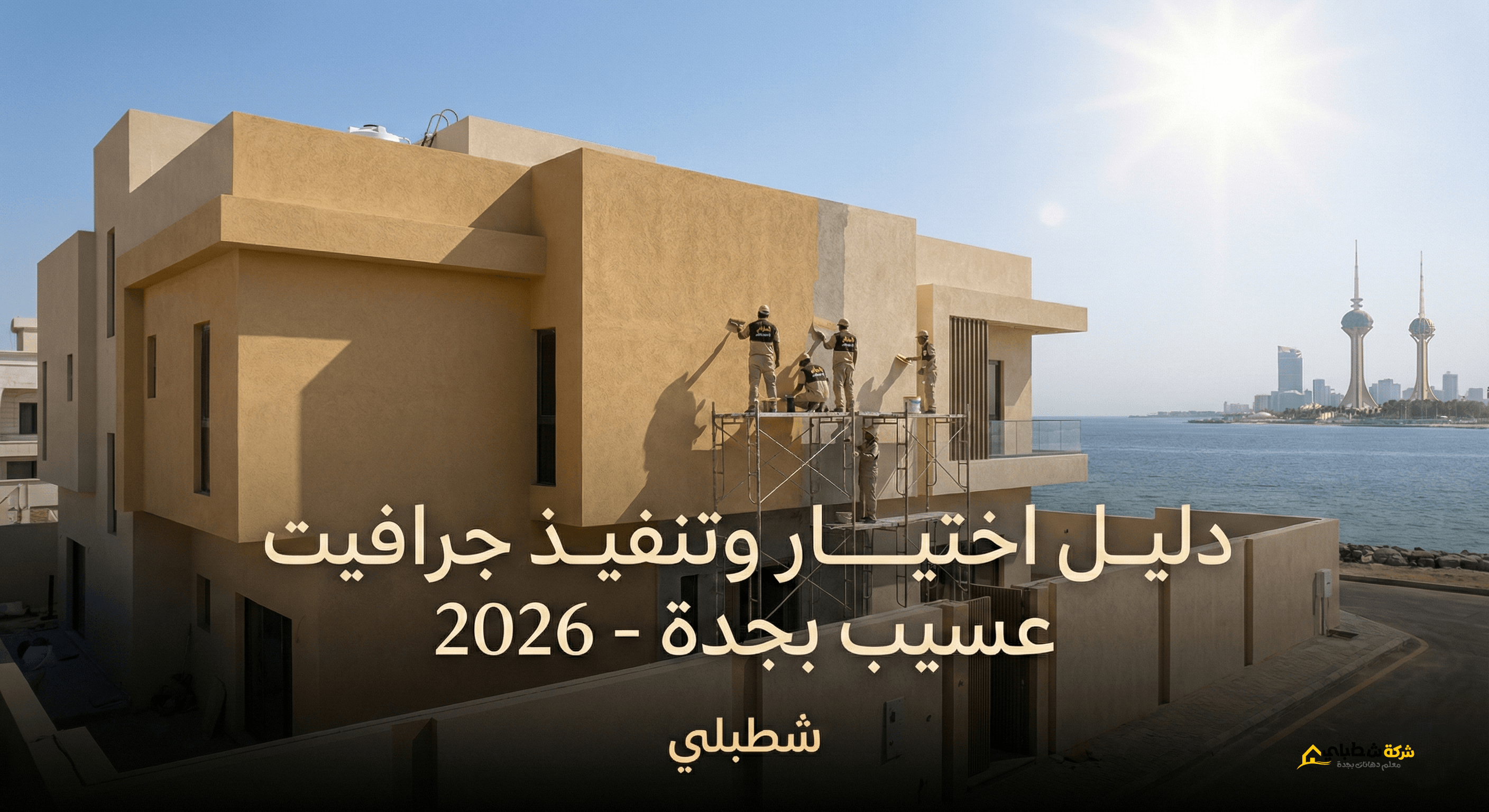 صورة احترافية لواجهة فيلا في جدة توضح جودة دهان الجرافيت وتوافقه مع كود البناء.