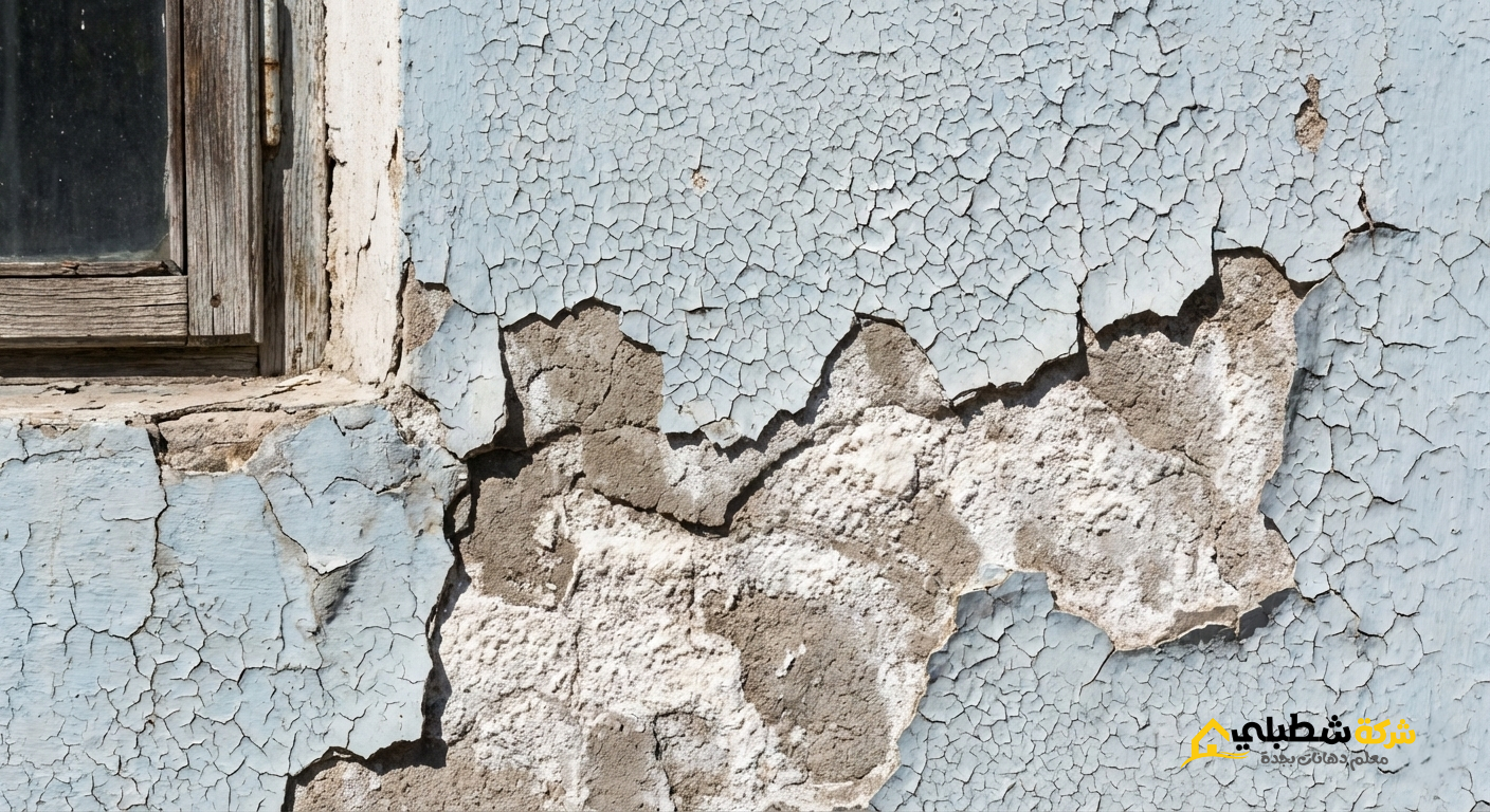 صوره حائط يعاني من تقشير الدهانات