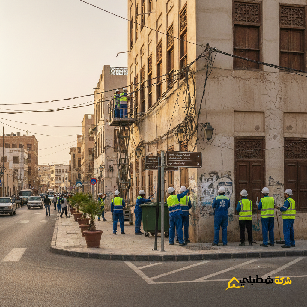 اشخاص يقومون بازاله التشوهات من علب الجدران