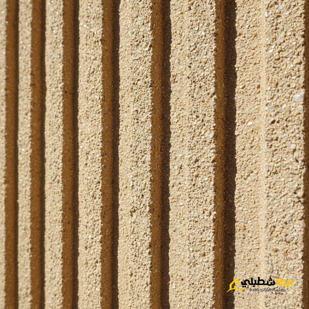 تفاصيل نقشة بروفايل طولي ولون بيج رملي واجهات خارجية جدة.