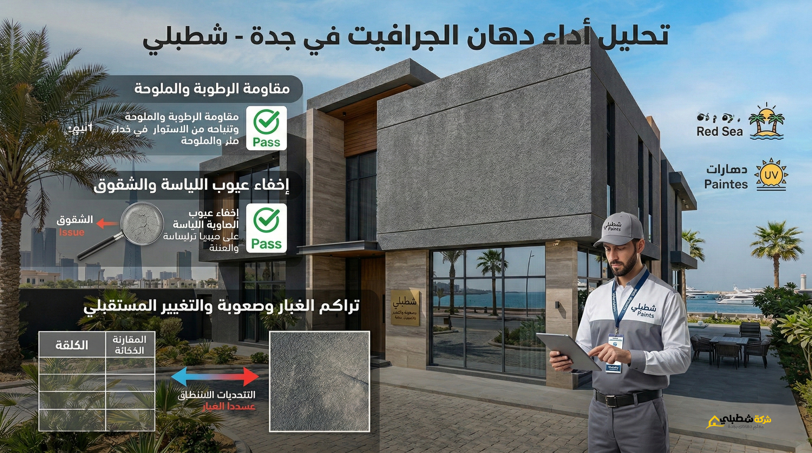 تحليل أداء رشة الجرافيت في مناخ جدة والرطوبة - شطبلي