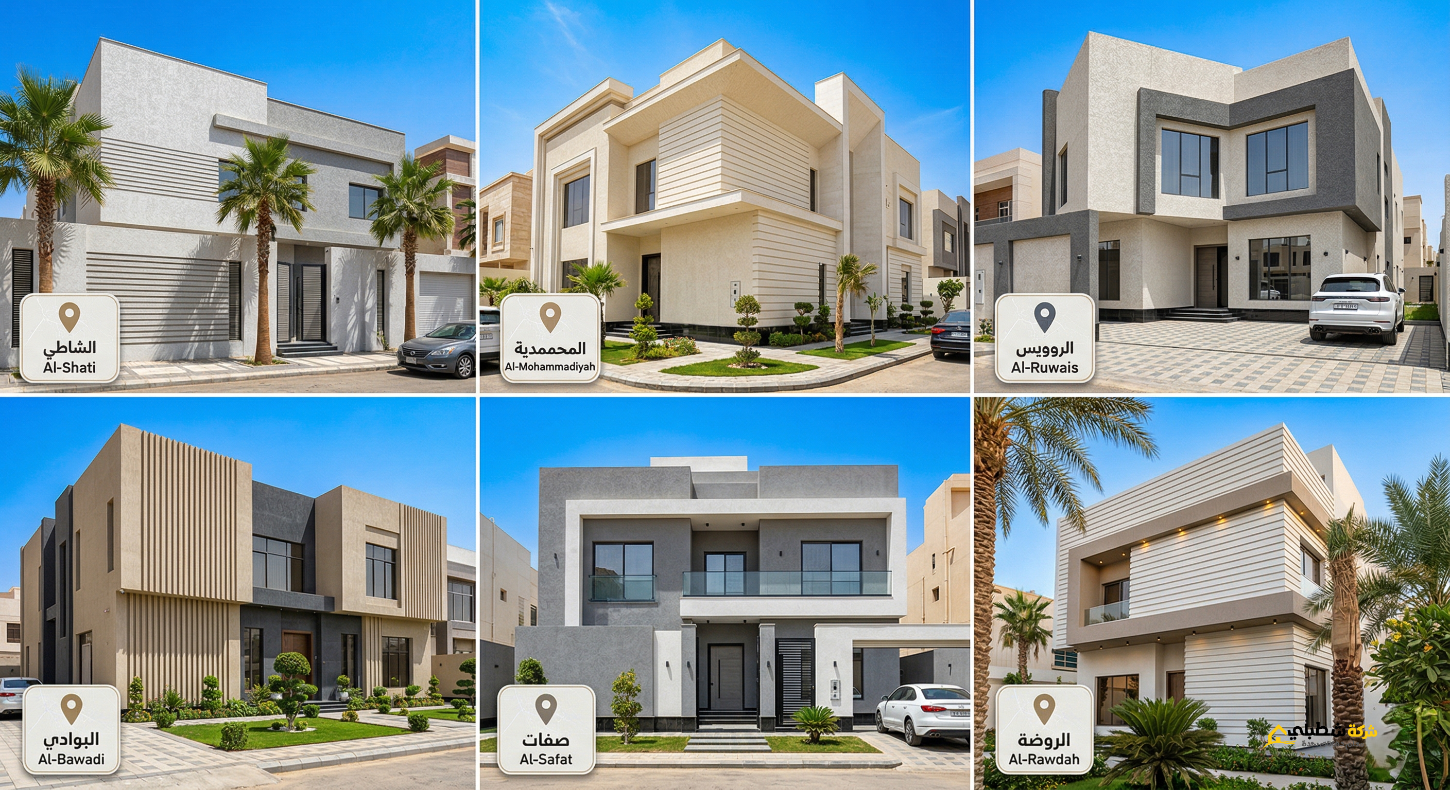 تجميعة لمشاريع تم تنفيذها بواسطة "شطبلي" في أشهر أحياء مدينة جدة، توضح تنوع التصاميم والقدرة الفنية على التعامل مع مختلف المساحات المعمارية، مما يجعلنا أفضل شركة رش جرافيت في جدة.