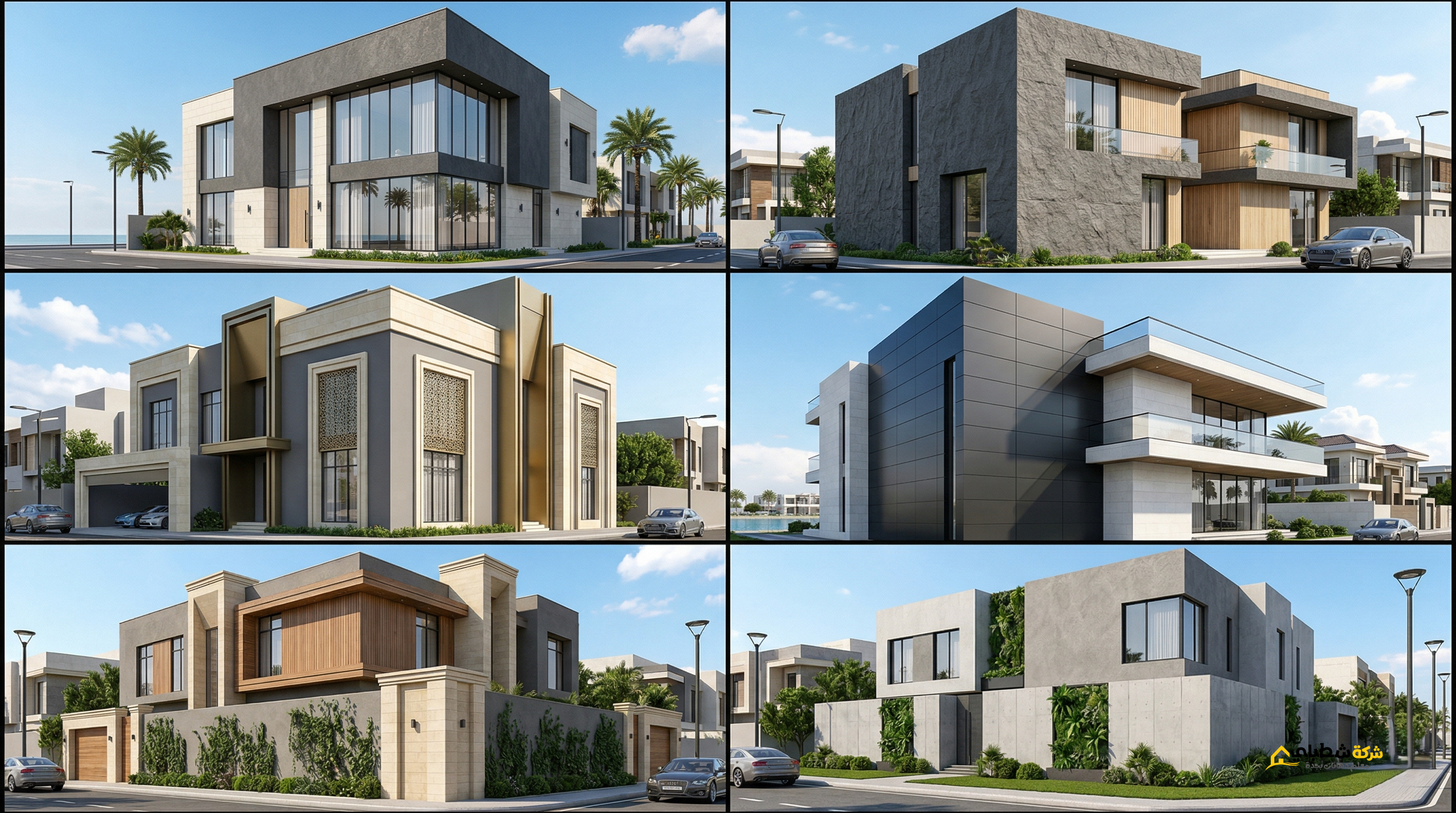 معرض صور لواجهات فلل نفذتها شركة شطبلي في أبحر والمرجان والبساتين بجدة.