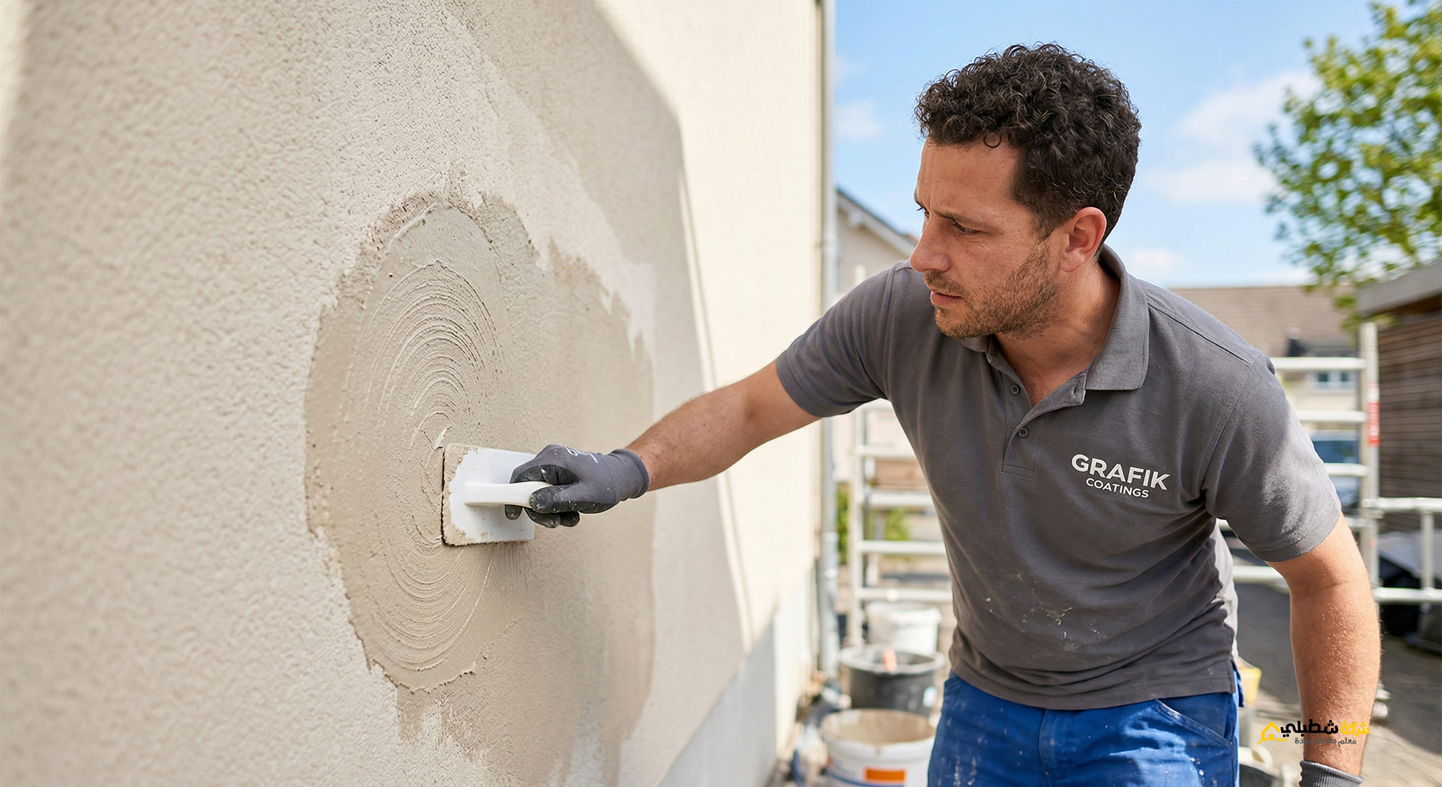 فني دهانات بجدة يقوم تنفيذ جرافيت للواجهات جدة