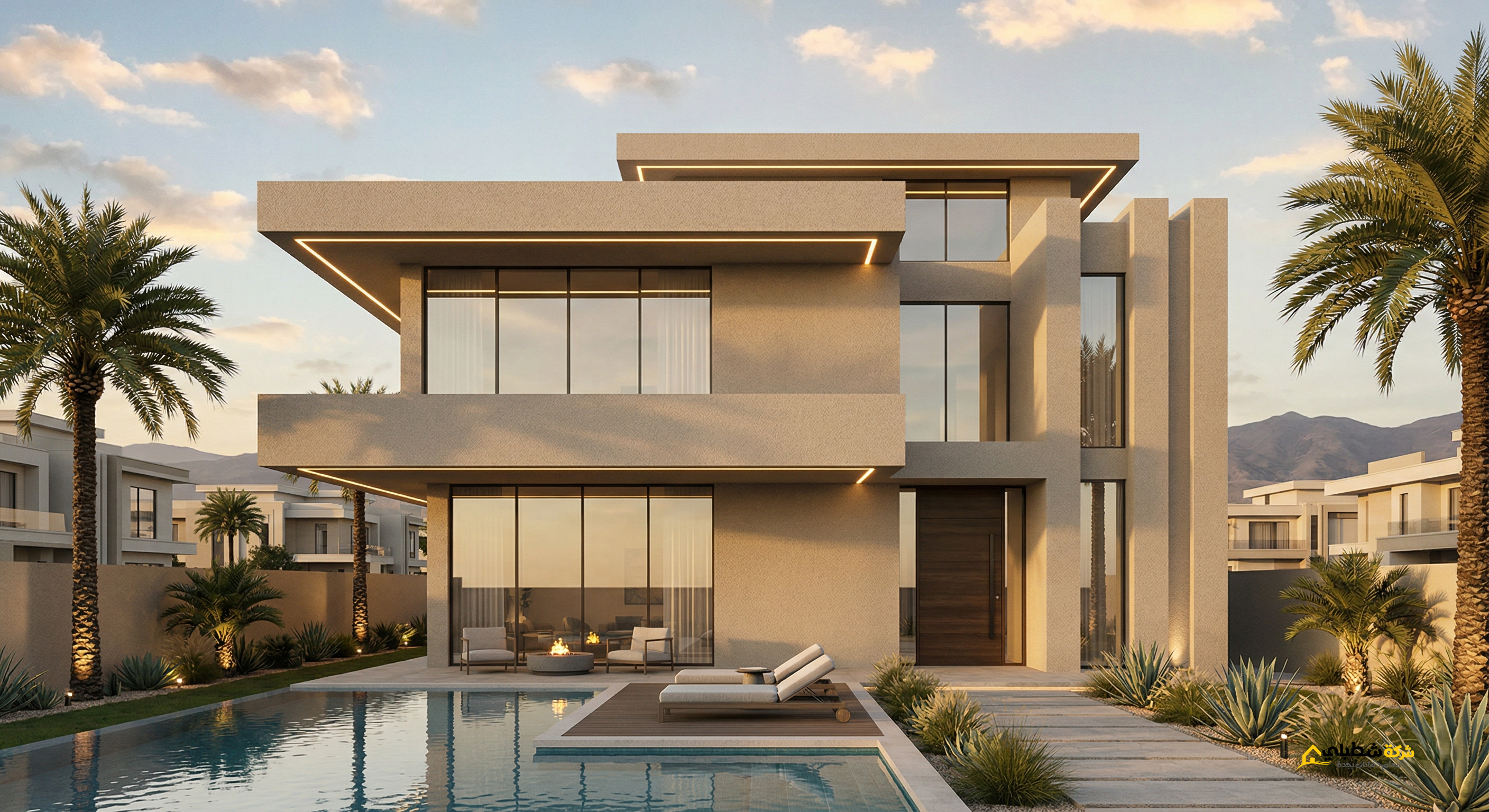 واجهة فيلا مودرن في جدة منفذة برشة جرافيت بيج احترافية وسوف يتم توضيح لكم كم سعر متر رش الجرافيت في جدة