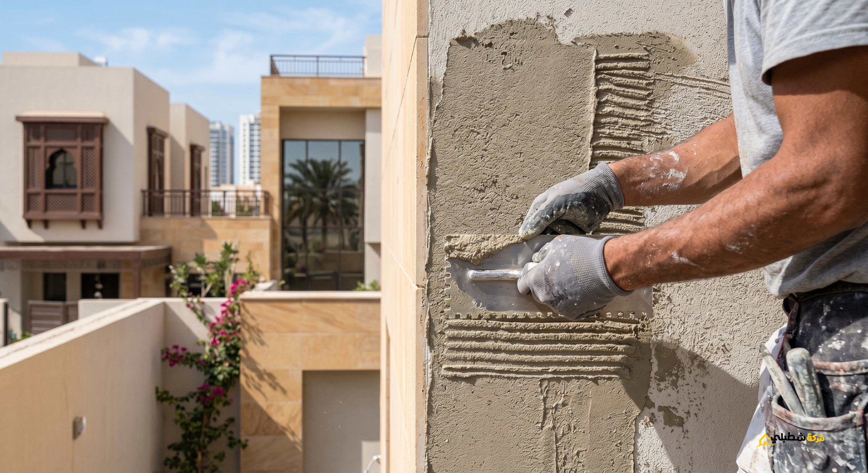 فني شركة شطبلي يقوم بتنفيذ رشة بروفايل بجدة